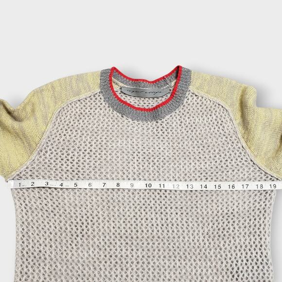 Raquel Allegra Lilith Cashmere Sweater in Concrete Contrast Open Knit Sz 1(US-M) - Picture 10 of 14